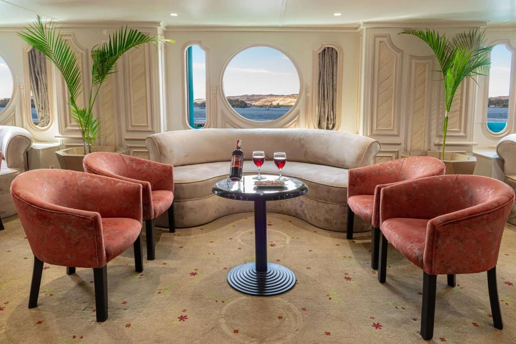 Lounge aboard the Sonesta Moon Goddess Nile Cruise Ship Nile cruise
